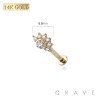 14Kt GOLD THREADLESS (PUSH IN) GOLDEN HOUR CZ TOP LABRET SET